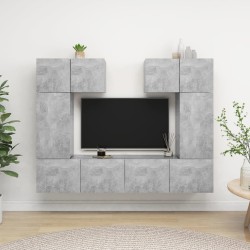 vidaXL Set muebles de salón TV 6 pzas madera ingeniería gris hormigón