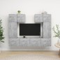 vidaXL Set muebles de salón TV 6 pzas madera ingeniería gris hormigón