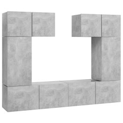 vidaXL Set muebles de salón TV 6 pzas madera ingeniería gris hormigón