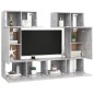 vidaXL Set muebles de salón TV 6 pzas madera ingeniería gris hormigón