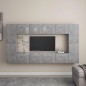 vidaXL Set de muebles de salón 8 pzas madera ingeniería gris hormigón