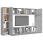 vidaXL Set de muebles de salón 8 pzas madera ingeniería gris hormigón