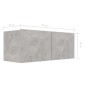vidaXL Set muebles de salón TV 8 pzas madera ingeniería gris hormigón