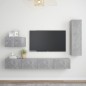 vidaXL Set muebles de salón TV 4 pzas madera ingeniería gris hormigón