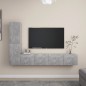 vidaXL Set muebles de salón TV 4 pzas madera ingeniería gris hormigón