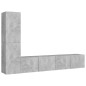 vidaXL Set muebles de salón TV 4 pzas madera ingeniería gris hormigón