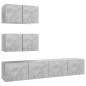 vidaXL Set muebles de salón TV 7 pzas madera ingeniería gris hormigón