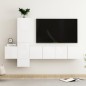 vidaXL Muebles de salón 5 pzas madera ingeniería blanco brillo