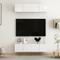 vidaXL Muebles de salón TV 4 pzas madera ingeniería gris brillo vidaXL Muebles de salón TV 4 pzas madera ingeniería gris brillo