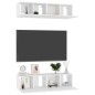vidaXL Muebles de salón TV 4 pzas madera ingeniería gris brillo vidaXL Muebles de salón TV 4 pzas madera ingeniería gris brillo