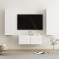 vidaXL Set de muebles de salón 3 pzas madera ingeniería blanco brillo vidaXL Set de muebles de salón 3 pzas madera ingeniería blanco brillo