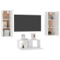 vidaXL Set de muebles de salón 3 pzas madera ingeniería blanco brillo vidaXL Set de muebles de salón 3 pzas madera ingeniería blanco brillo