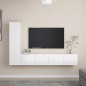 vidaXL Set de muebles de salón 4 pzas madera ingeniería blanco brillo