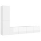 vidaXL Set de muebles de salón 4 pzas madera ingeniería blanco brillo