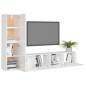 vidaXL Set de muebles de salón 4 pzas madera ingeniería blanco brillo
