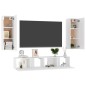vidaXL Set de muebles de salón 4 pzas madera ingeniería blanco brillo vidaXL Set de muebles de salón 4 pzas madera ingeniería blanco brillo