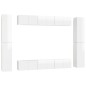 vidaXL Set de muebles de salón 10 pzas madera ingeniería blanco brillo