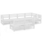 vidaXL Juego de muebles de jardín 7 piezas madera maciza pino blanco vidaXL Juego de muebles de jardín 7 piezas madera maciza pino blanco