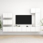 vidaXL Set de muebles de salón 8 pzas madera ingeniería blanco brillo vidaXL Set de muebles de salón 8 pzas madera ingeniería blanco brillo