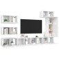 vidaXL Set de muebles de salón 8 pzas madera ingeniería blanco brillo vidaXL Set de muebles de salón 8 pzas madera ingeniería blanco brillo