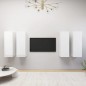 vidaXL Muebles de salón 4 piezas madera ingeniería blanco brillo vidaXL Muebles de salón 4 piezas madera ingeniería blanco brillo
