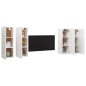 vidaXL Muebles de salón 4 piezas madera ingeniería blanco brillo vidaXL Muebles de salón 4 piezas madera ingeniería blanco brillo