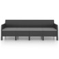 vidaXL Set de muebles de jardín 3 pzas cojines PP ratán gris antracita vidaXL Set de muebles de jardín 3 pzas cojines PP ratán gris antracita