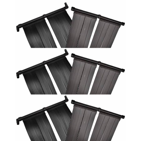vidaXL Panel de calentador solar de piscina 6 uds 80x620 cm