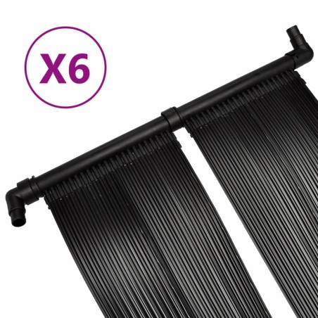 vidaXL Panel de calentador solar de piscina 6 uds 80x620 cm