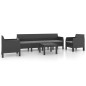 vidaXL Set de muebles de jardín 4 pzas cojines PP ratán gris antracita vidaXL Set de muebles de jardín 4 pzas cojines PP ratán gris antracita