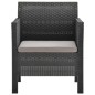 vidaXL Set de muebles de jardín 4 pzas cojines PP ratán gris antracita vidaXL Set de muebles de jardín 4 pzas cojines PP ratán gris antracita