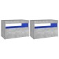 vidaXL Mesitas de noche LED 2 uds contrachapada hormigón 60x35x40 cm vidaXL Mesitas de noche LED 2 uds contrachapada hormigón 60x35x40 cm