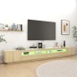 vidaXL Armario TV con luces LED color roble Sonoma 300x35x40 cm vidaXL Armario TV con luces LED color roble Sonoma 300x35x40 cm