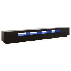vidaXL Mueble para TV con luces LED negro 300x35x40 cm
