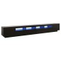 vidaXL Mueble para TV con luces LED negro 300x35x40 cm