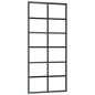 vidaXL Puerta corredera con herrajes ESG vidrio y aluminio 90x205 cm