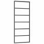 vidaXL Puerta corredera con herrajes ESG vidrio y aluminio 76x205 cm vidaXL Puerta corredera con herrajes ESG vidrio y aluminio 76x205 cm