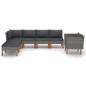 vidaXL Set de muebles de jardín 7 pzas ratán sintético eucalipto gris vidaXL Set de muebles de jardín 7 pzas ratán sintético eucalipto gris