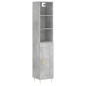 vidaXL Aparador de madera contrachapada gris hormigón 34,5x34x180 cm vidaXL Aparador de madera contrachapada gris hormigón 34,5x34x180 cm