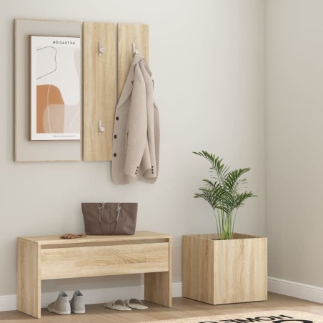 vidaXL Juego de muebles de recibidor madera contrachapada roble Sonoma