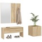 vidaXL Juego de muebles de recibidor madera contrachapada roble Sonoma