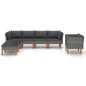 vidaXL Set de muebles de jardín 7 pzas ratán sintético eucalipto gris vidaXL Set de muebles de jardín 7 pzas ratán sintético eucalipto gris