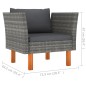 vidaXL Set de muebles de jardín 7 pzas ratán sintético eucalipto gris vidaXL Set de muebles de jardín 7 pzas ratán sintético eucalipto gris