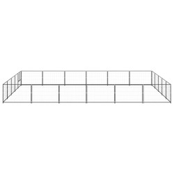 vidaXL Perrera acero 30 m² negra