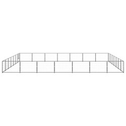 vidaXL Perrera acero 49 m² negra