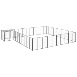 vidaXL Perrera negra 31,46 m² acero  