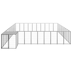 vidaXL Perrera negra 31,46 m² acero  