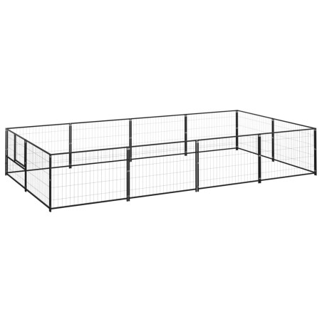 vidaXL Perrera acero 8 m² negra