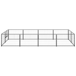 vidaXL Perrera acero 8 m² negra