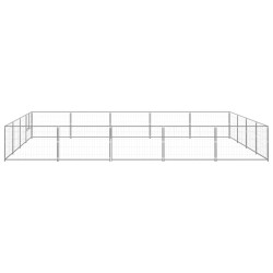 vidaXL Perrera plateada 20 m² acero